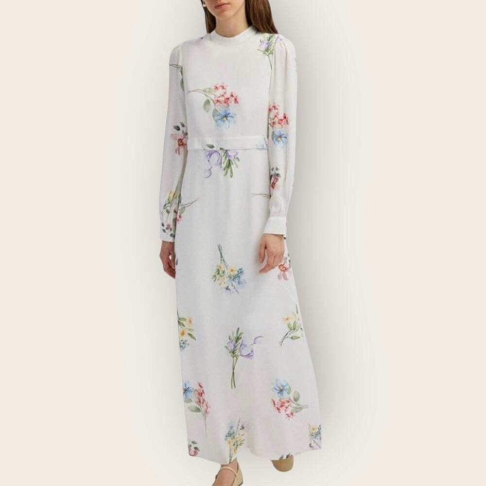 NWT | Touché | Floral Relaxed Fit Dress | White Multi | 36EU Small US